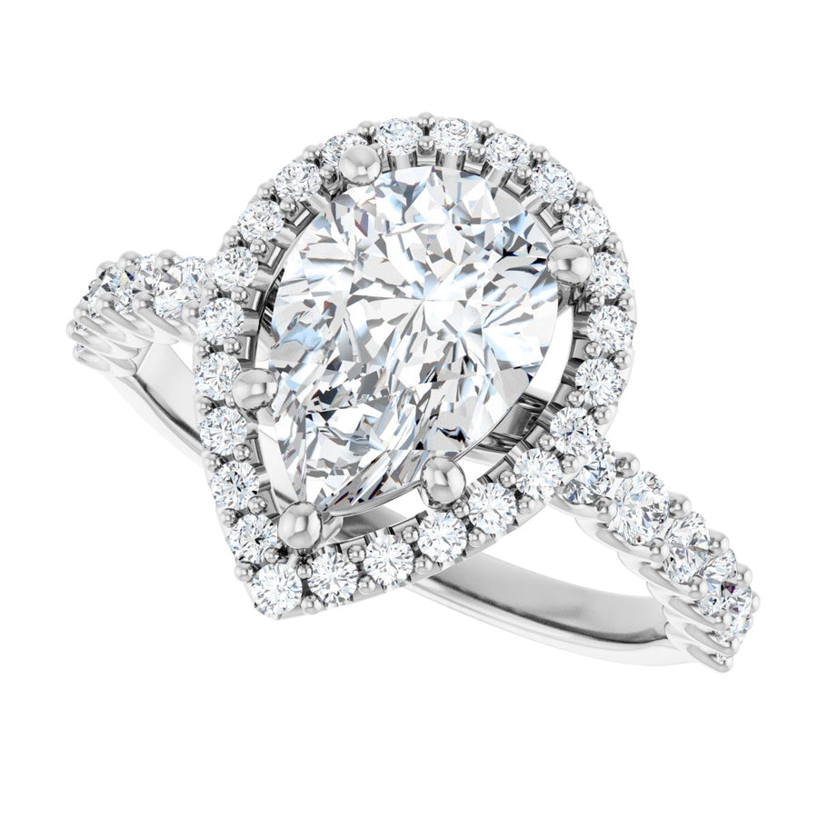 Pear Halo-Style Engagement Ring Semi-Mount - gallery - Series 123562