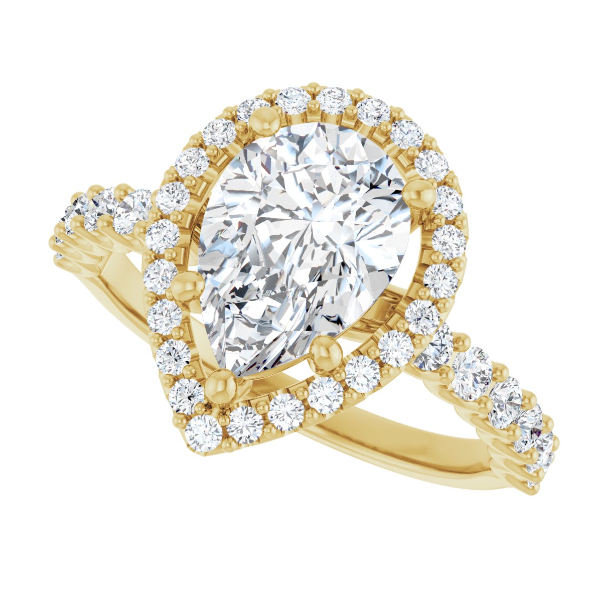 Pear Halo-Style Engagement Ring Semi-Mount - gallery - Series 123562