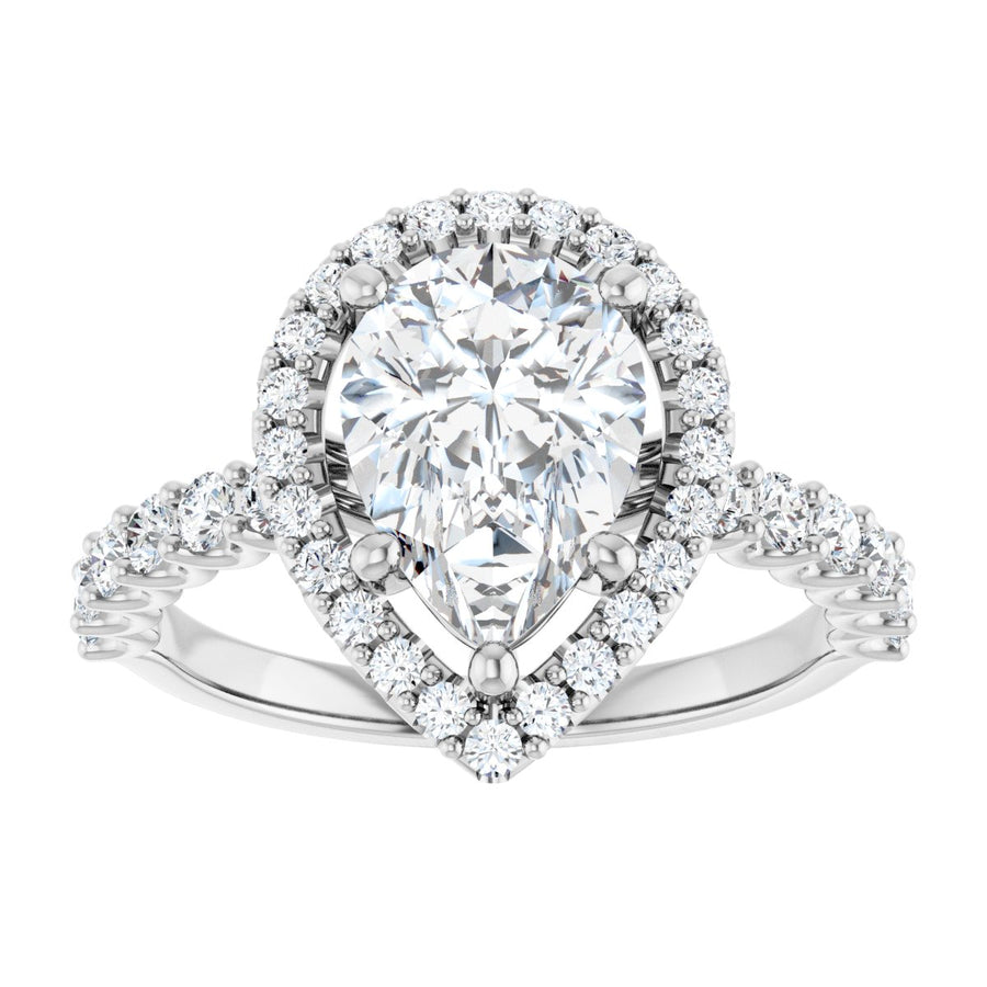 Pear Halo-Style Engagement Ring Semi-Mount - gallery - Series 123562