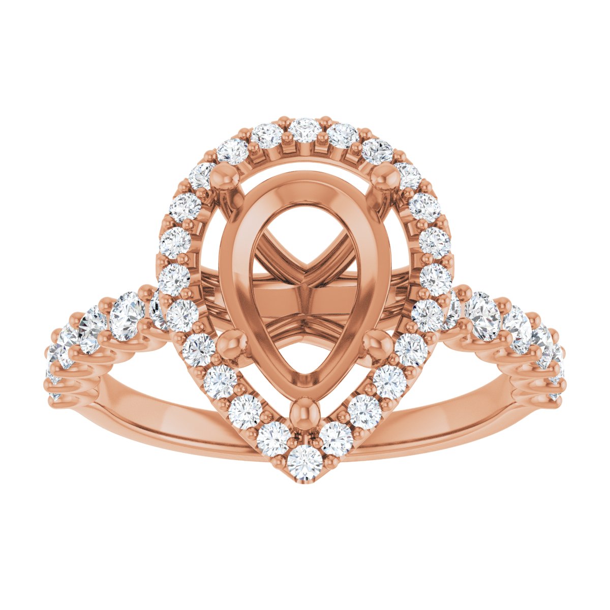 Pear Halo-Style Engagement Ring Semi-Mount - gallery - Series 123562