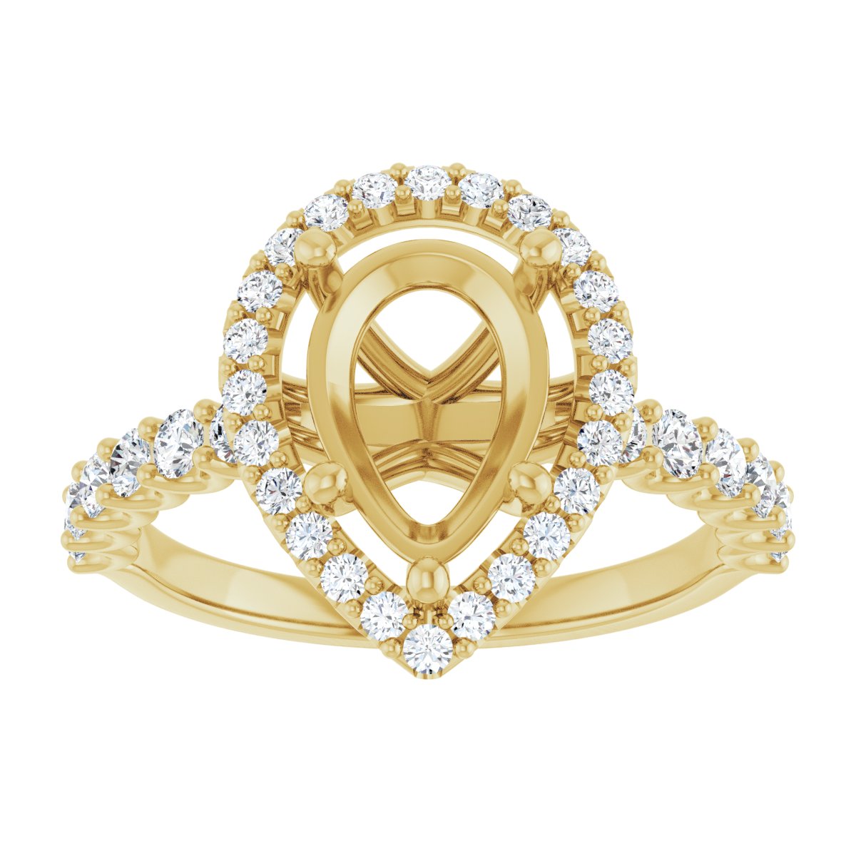 Pear Halo-Style Engagement Ring Semi-Mount - gallery - Series 123562