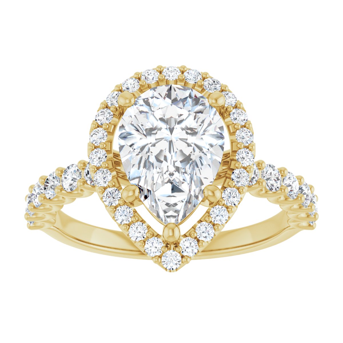 Pear Halo-Style Engagement Ring Semi-Mount - gallery - Series 123562