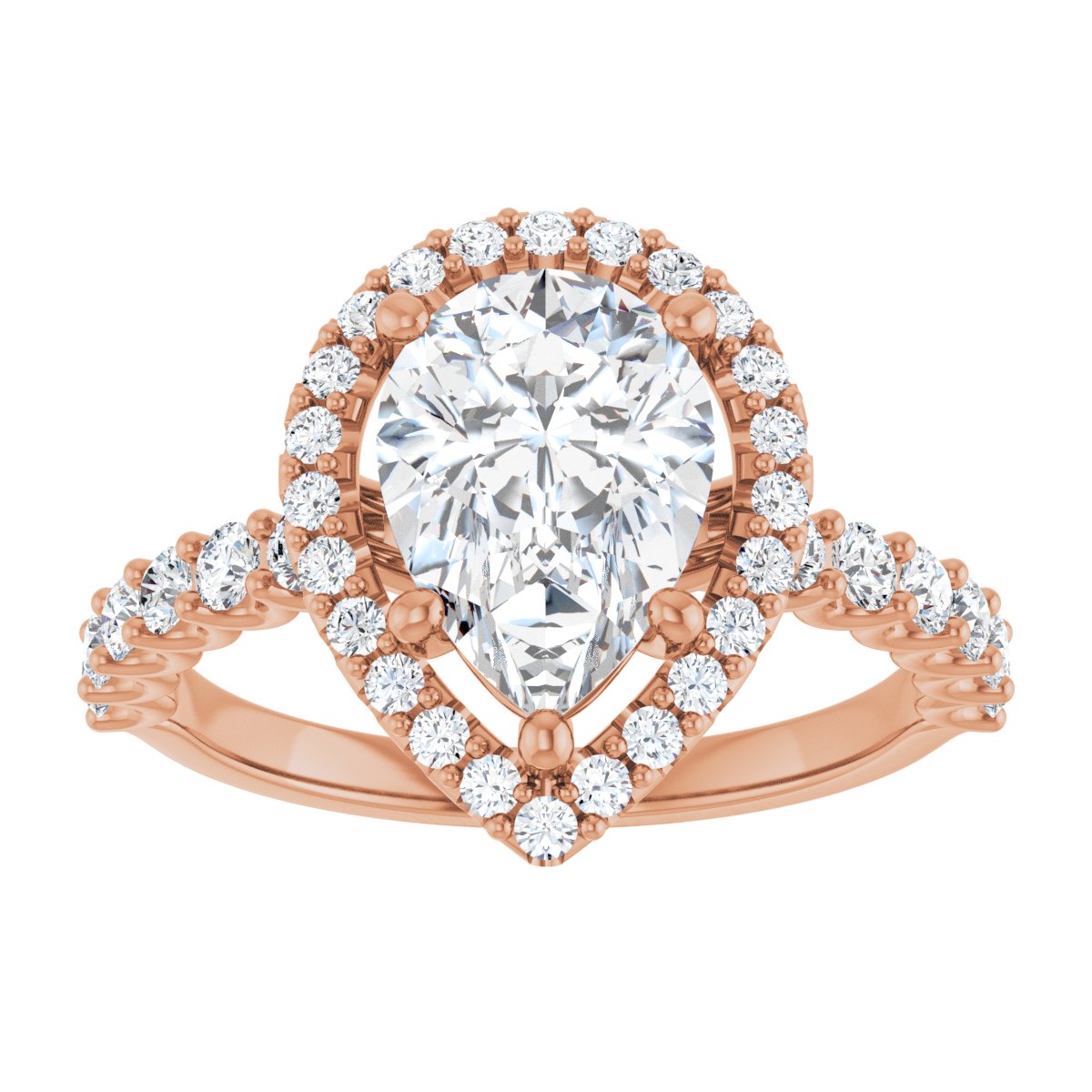 Pear Halo-Style Engagement Ring Semi-Mount - gallery - Series 123562