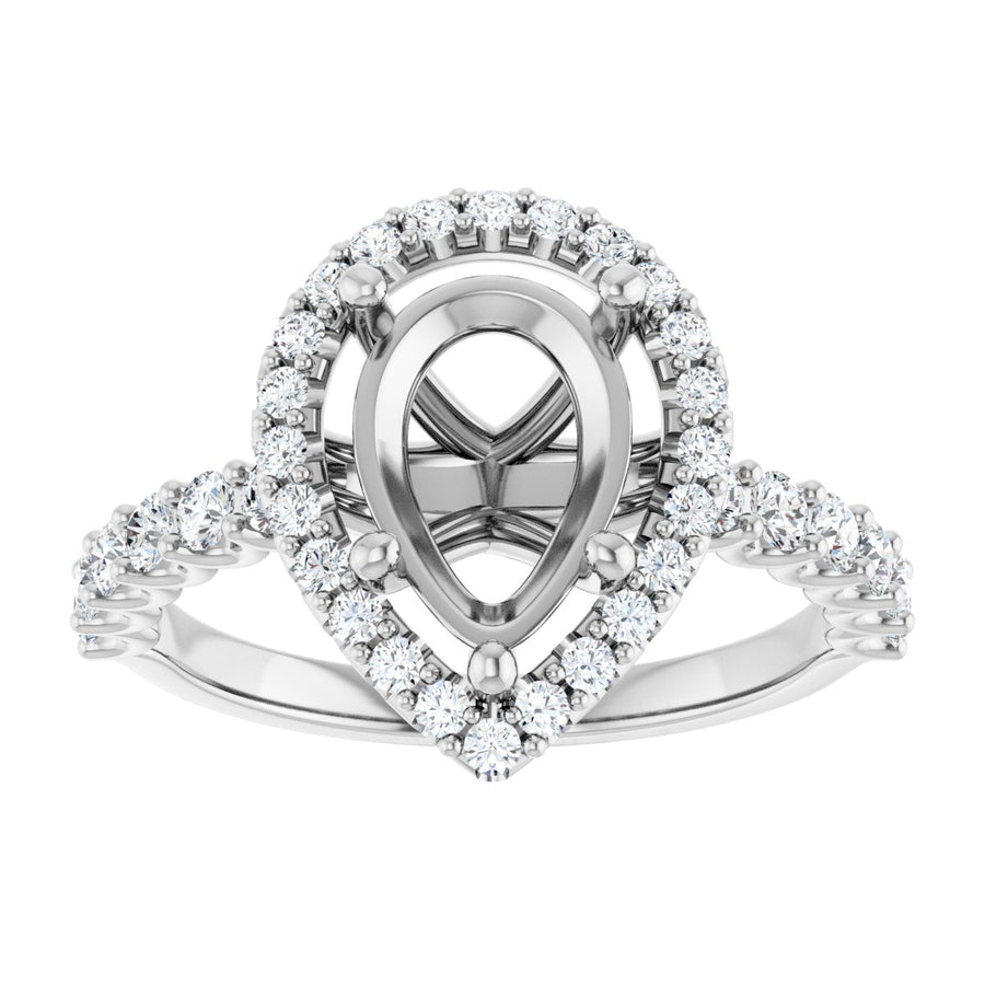 Pear Halo-Style Engagement Ring Semi-Mount - gallery - Series 123562