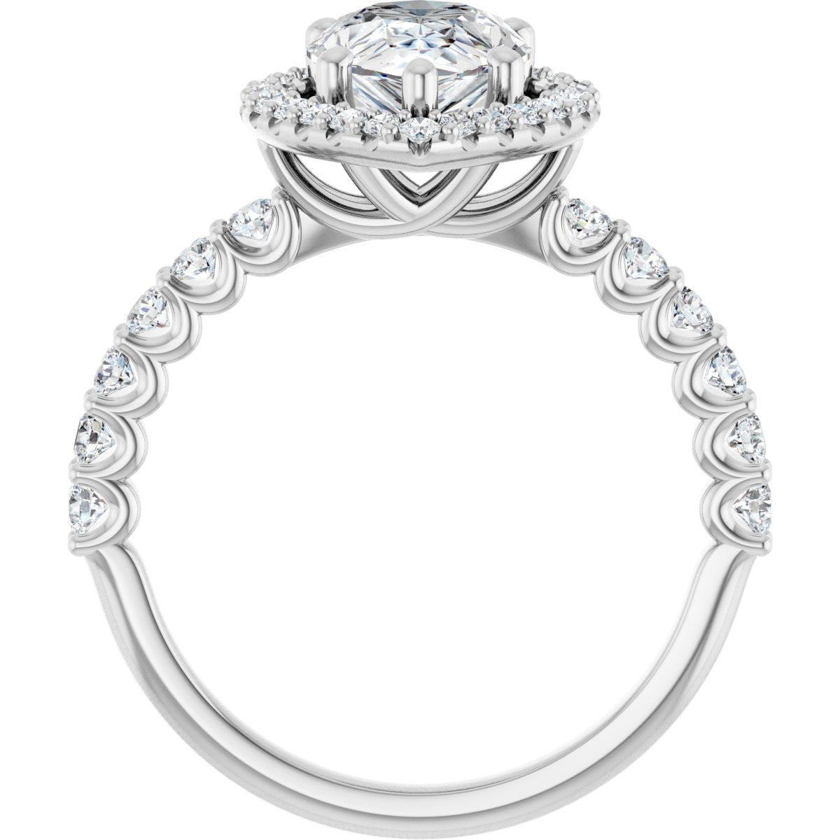 Pear Halo-Style Engagement Ring Semi-Mount - gallery - Series 123562