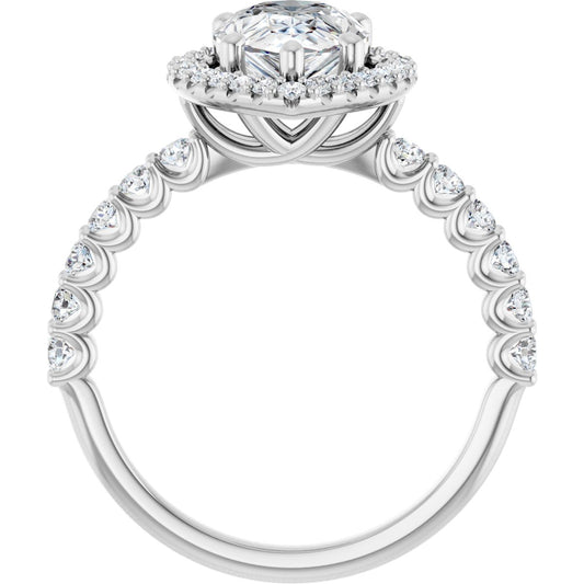 Pear Halo-Style Engagement Ring Semi-Mount - gallery - Series 123562