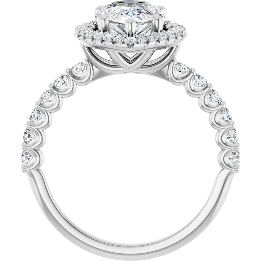 Pear Halo-Style Engagement Ring Semi-Mount - gallery - Series 123562