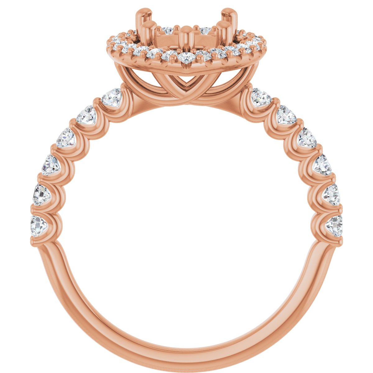 Pear Halo-Style Engagement Ring Semi-Mount - gallery - Series 123562