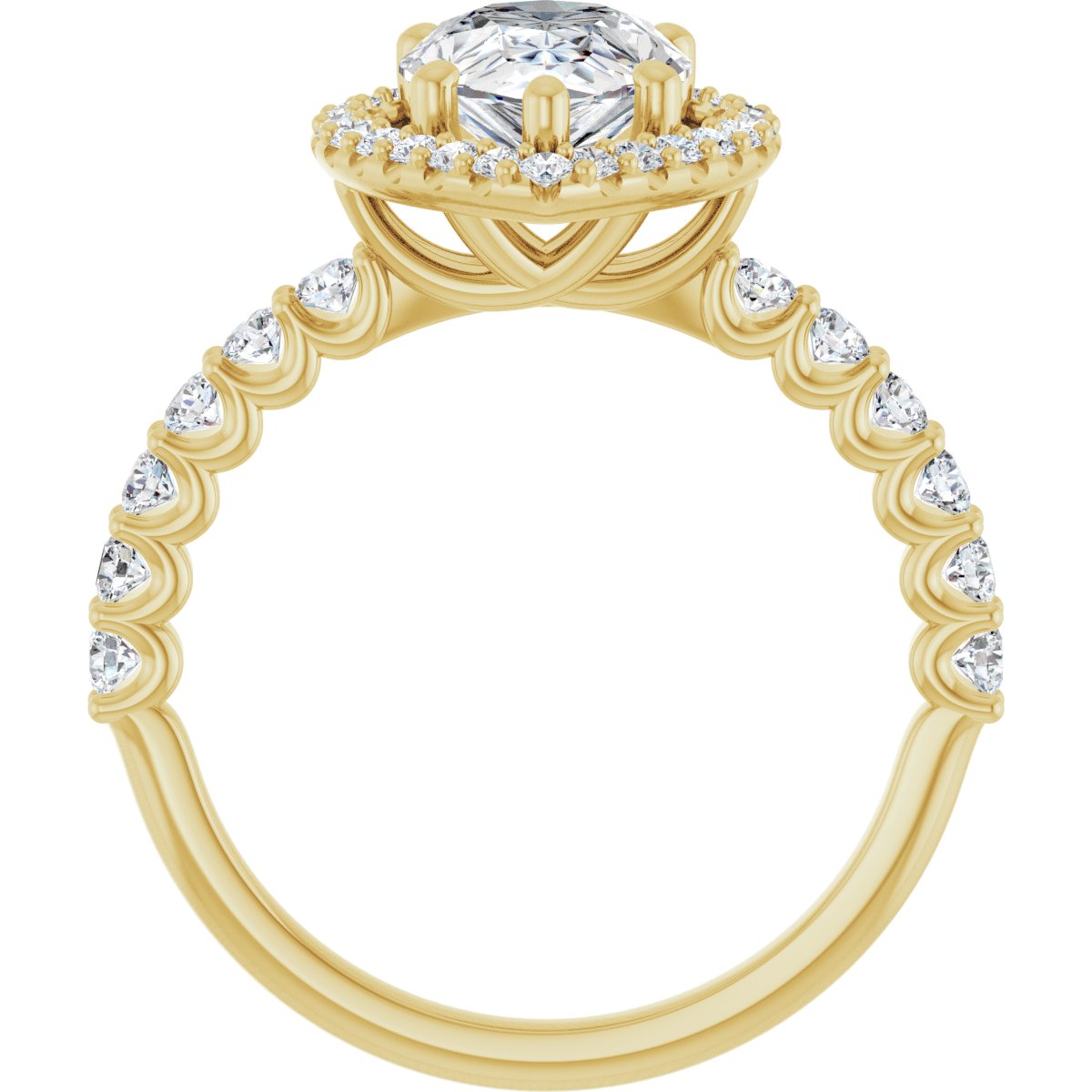 Pear Halo-Style Engagement Ring Semi-Mount - gallery - Series 123562