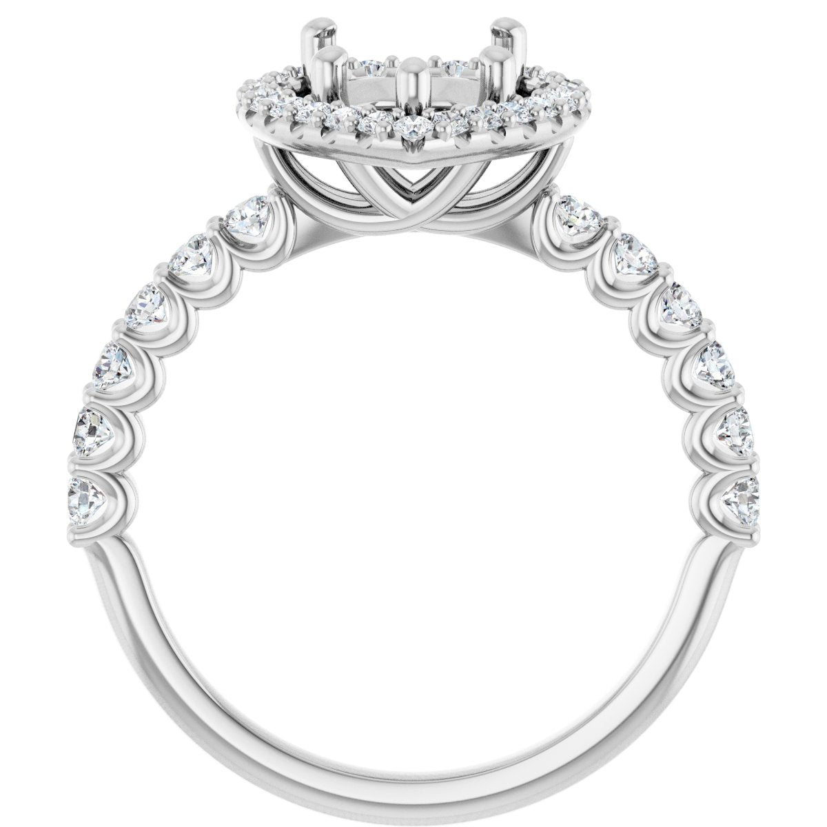 Pear Halo-Style Engagement Ring Semi-Mount - gallery - Series 123562