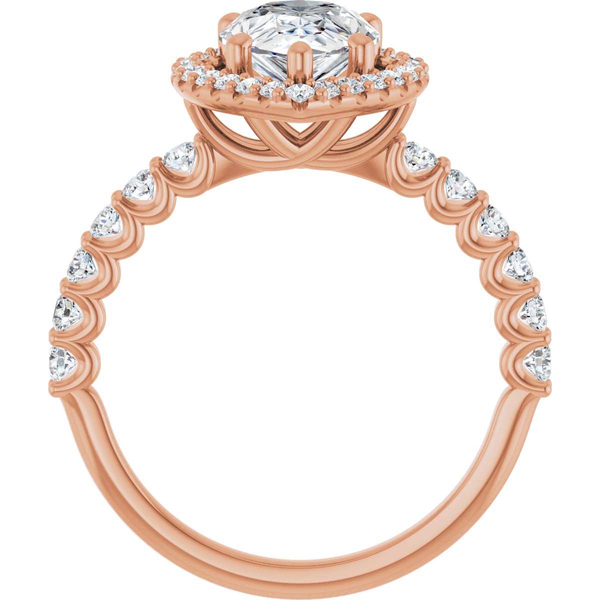 Pear Halo-Style Engagement Ring Semi-Mount - gallery - Series 123562