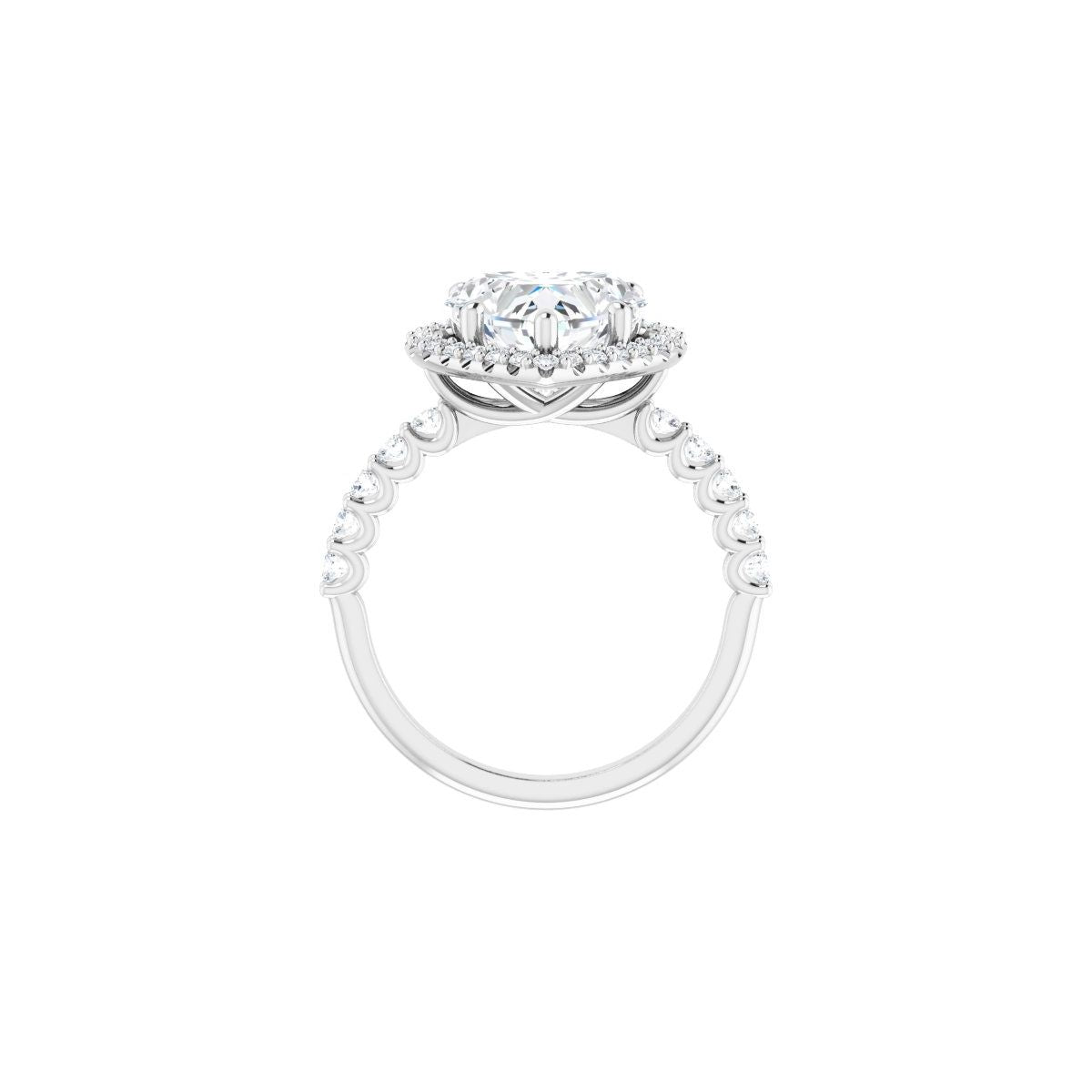 Heart Halo-Style Engagement Ring Semi-Mount - gallery - Series 123562