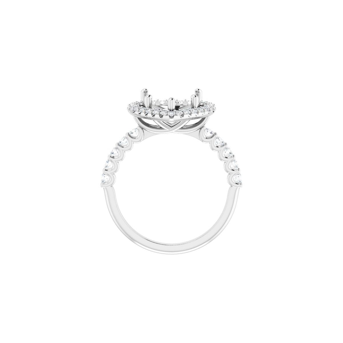 Heart Halo-Style Engagement Ring Semi-Mount - gallery - Series 123562