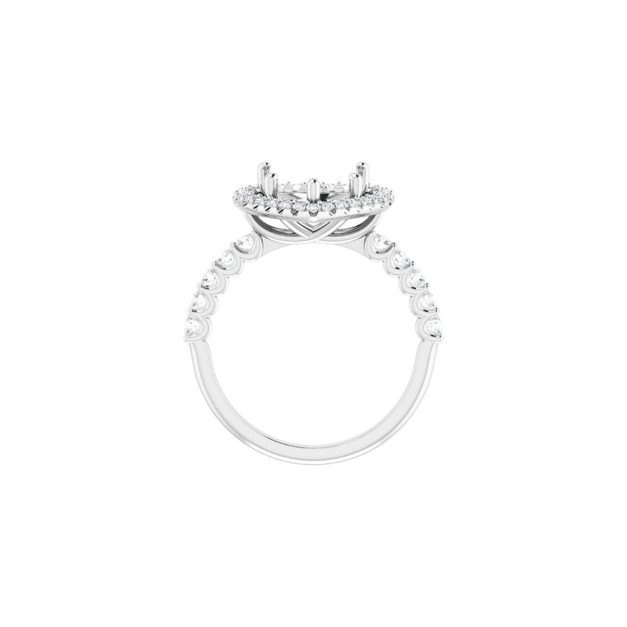 Heart Halo-Style Engagement Ring Semi-Mount - gallery - Series 123562