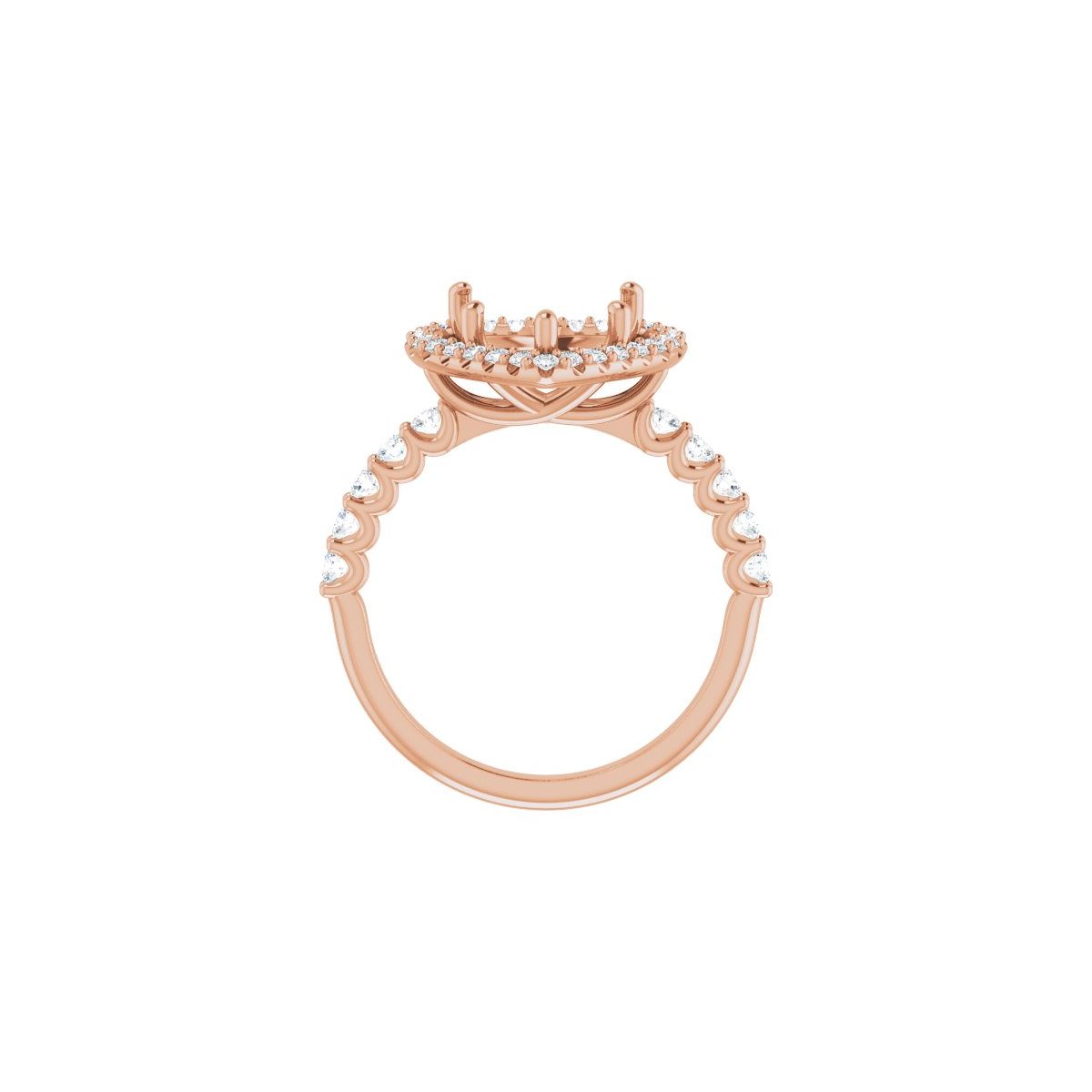 Heart Halo-Style Engagement Ring Semi-Mount - gallery - Series 123562