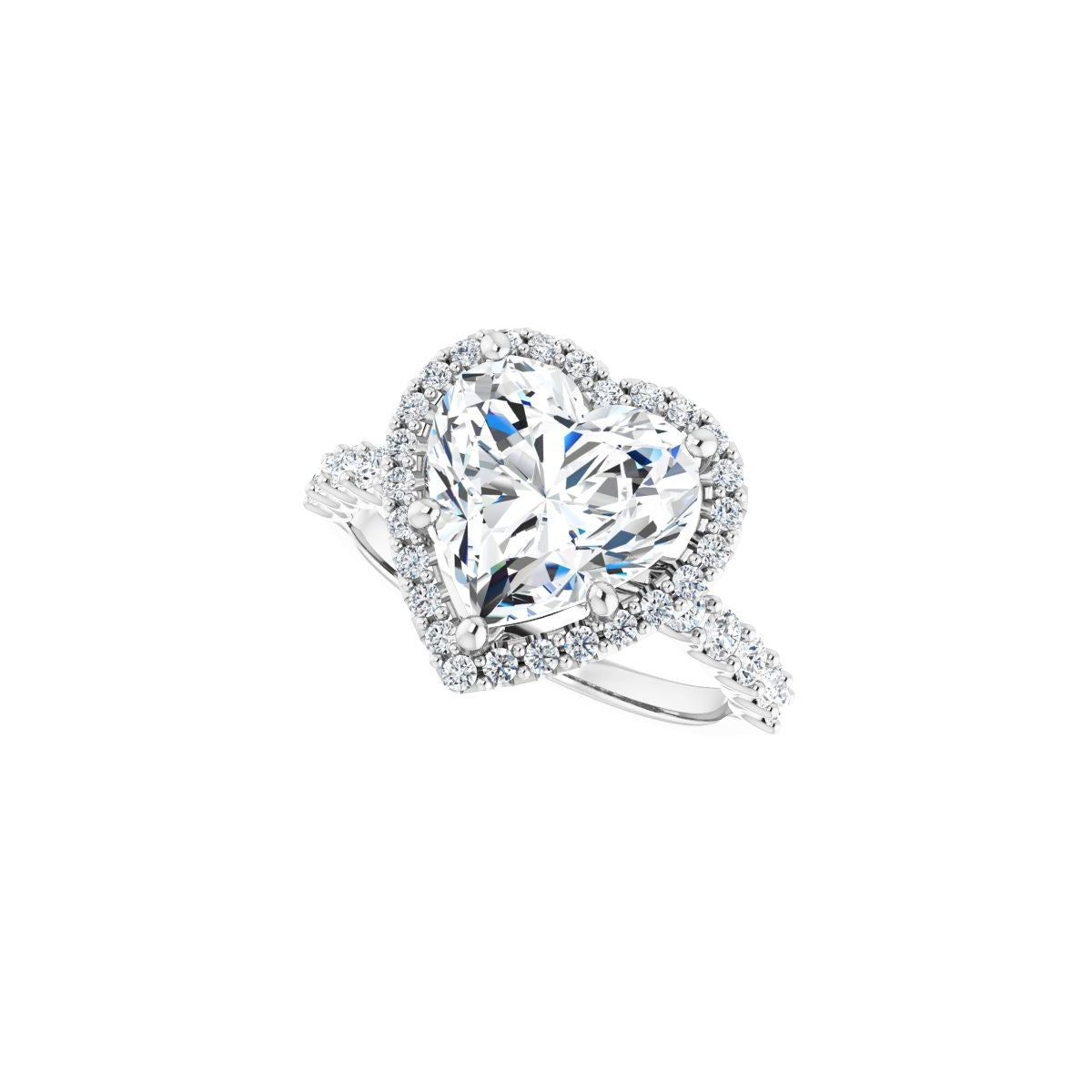 Heart Halo-Style Engagement Ring Semi-Mount - gallery - Series 123562