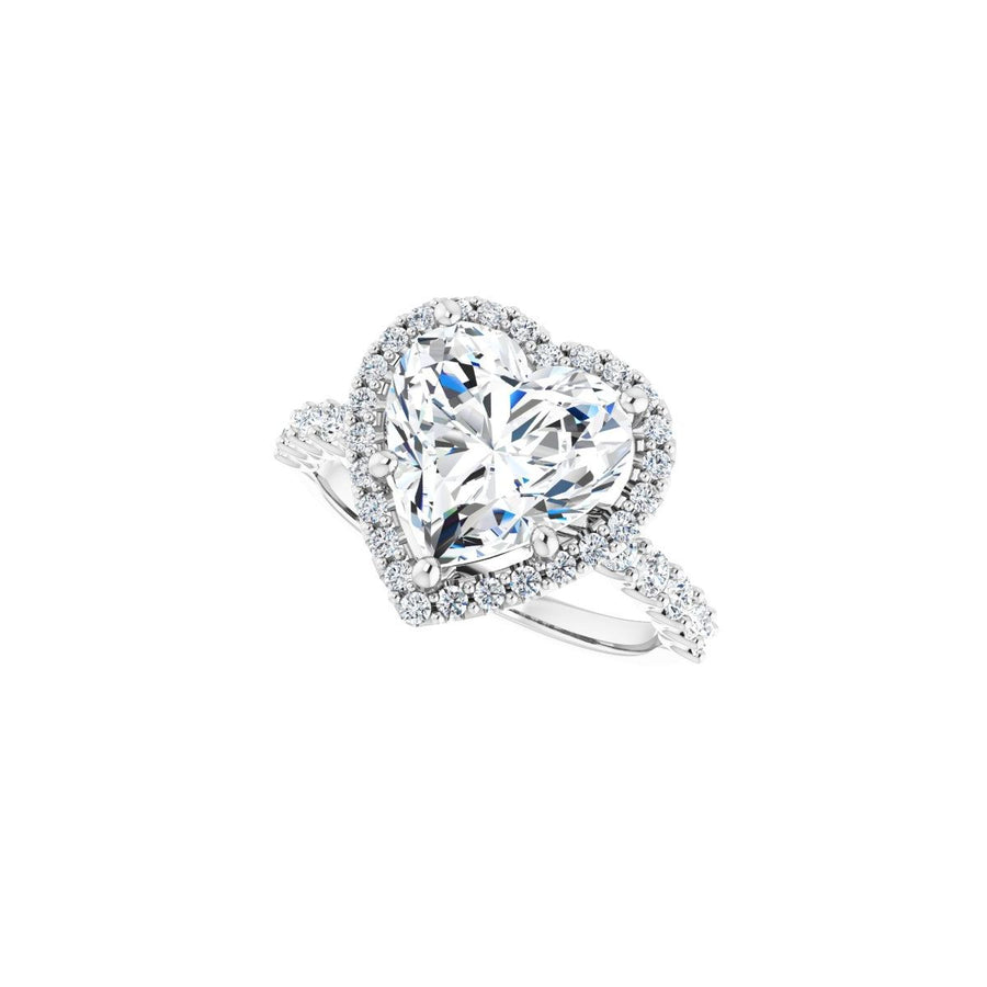 Heart Halo-Style Engagement Ring Semi-Mount - gallery - Series 123562