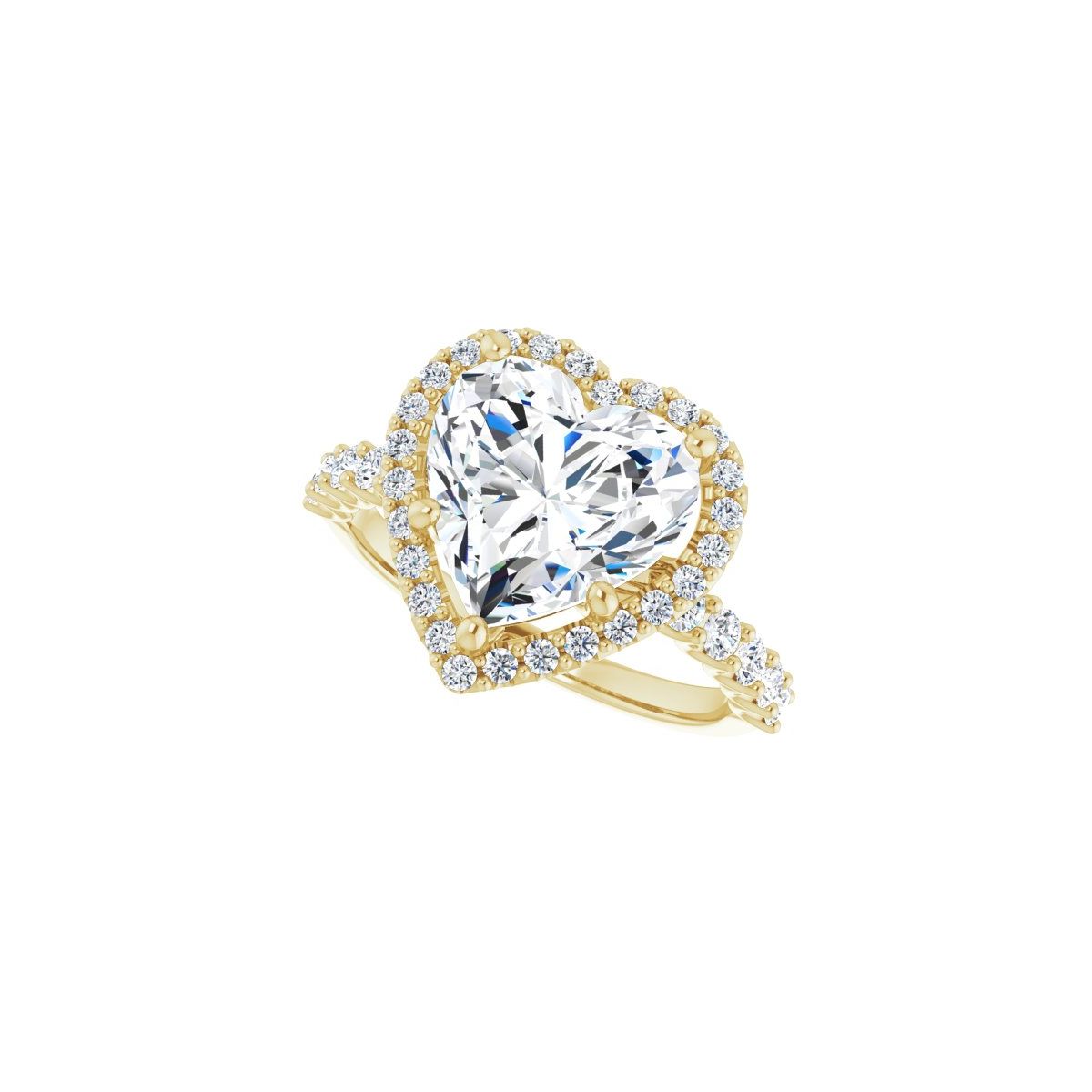 Heart Halo-Style Engagement Ring Semi-Mount - gallery - Series 123562
