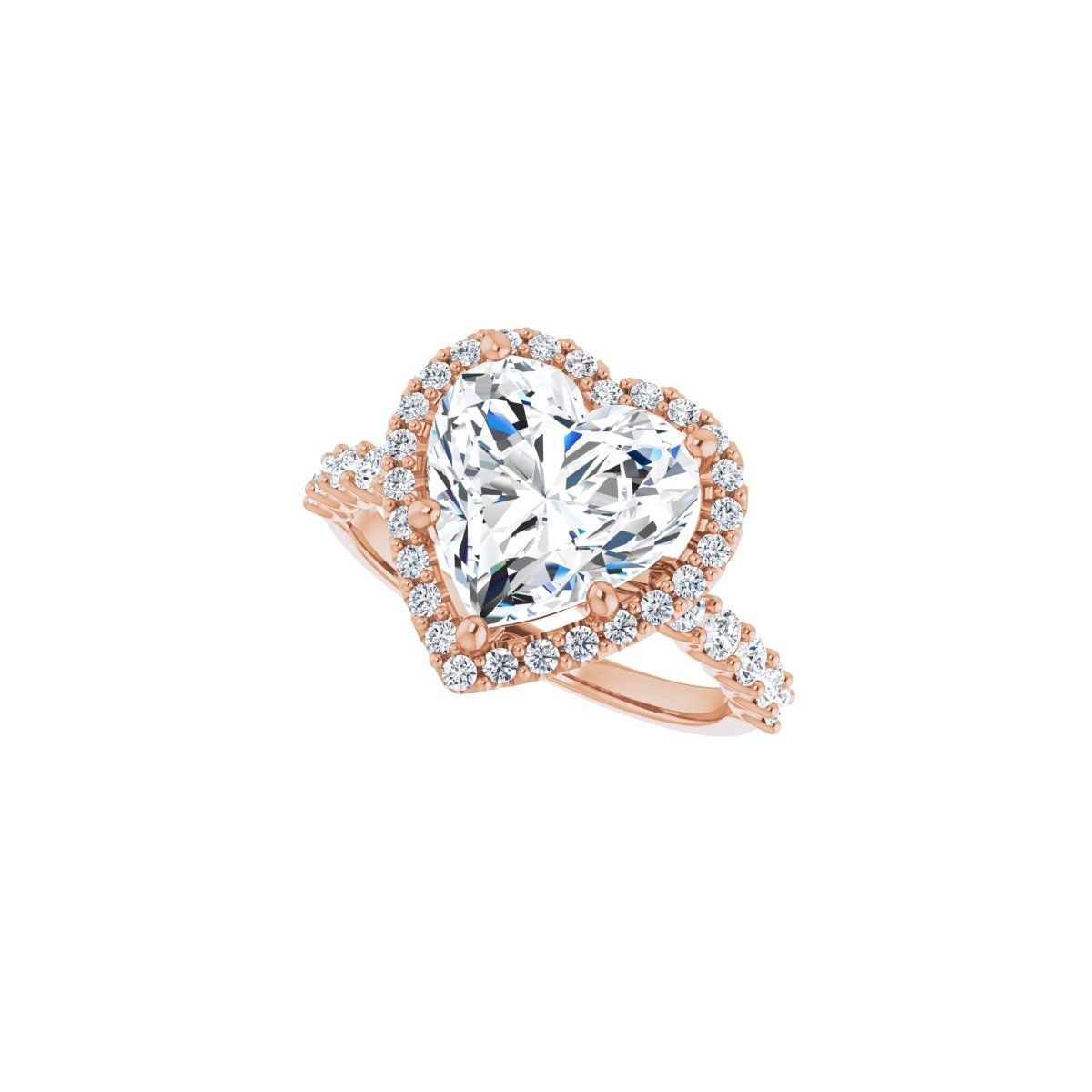 Heart Halo-Style Engagement Ring Semi-Mount - gallery - Series 123562