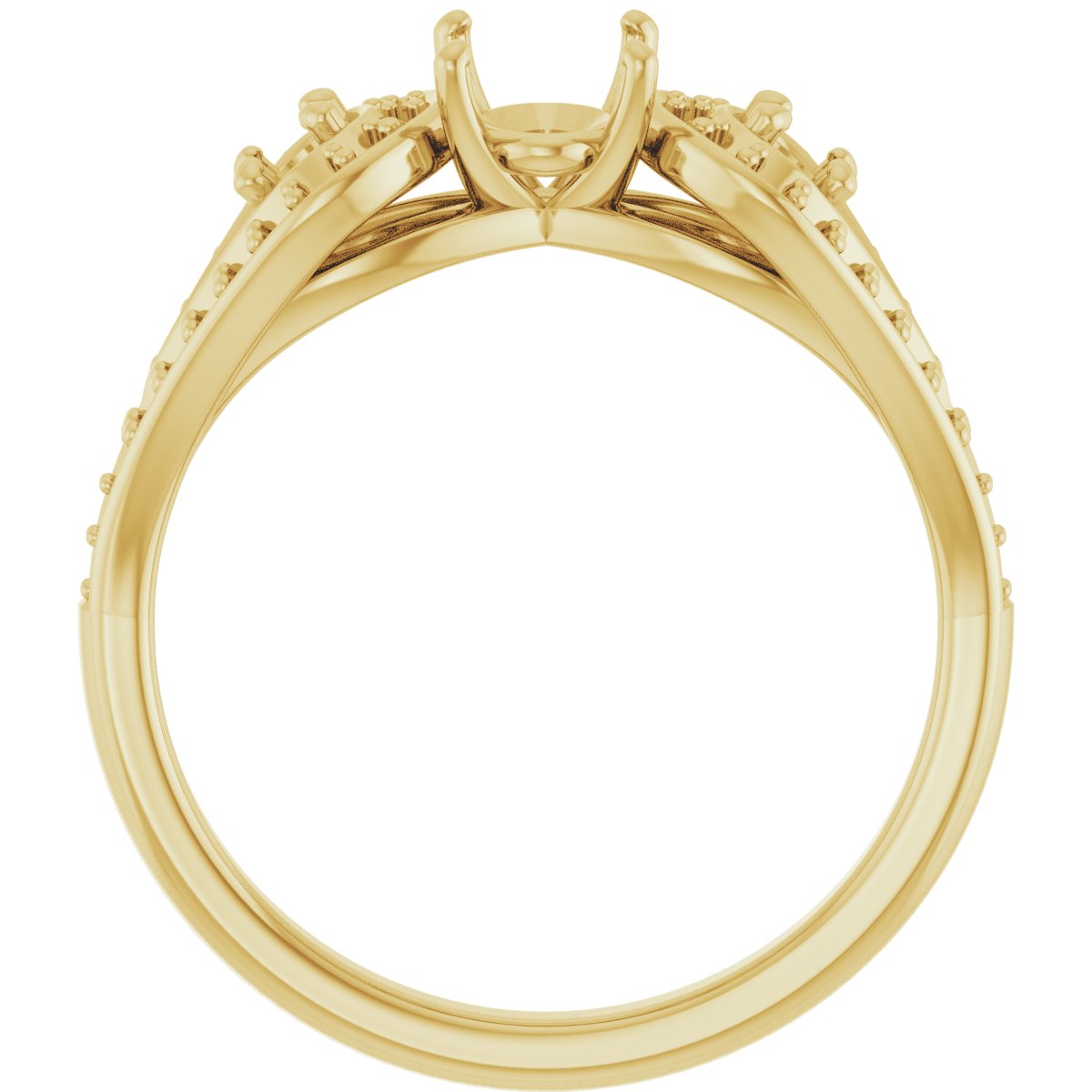 Oval Three-Stone Vintage-Inspired Engagement Ring Semi-Mount - gallery - Series 122002