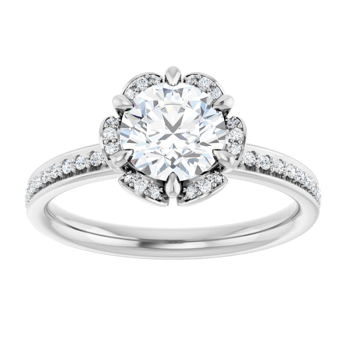Round Halo-Style Engagement Ring Semi-Mount - gallery - Series 121997