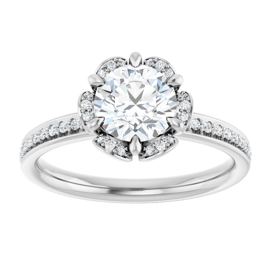 Round Halo-Style Engagement Ring Semi-Mount - gallery - Series 121997
