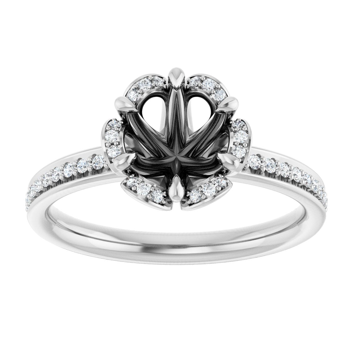 Round Halo-Style Engagement Ring Semi-Mount - gallery - Series 121997