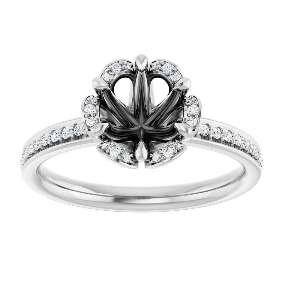 Round Halo-Style Engagement Ring Semi-Mount - gallery - Series 121997