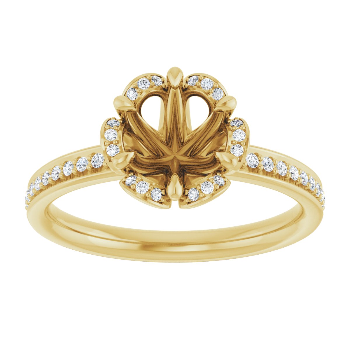 Round Halo-Style Engagement Ring Semi-Mount - gallery - Series 121997