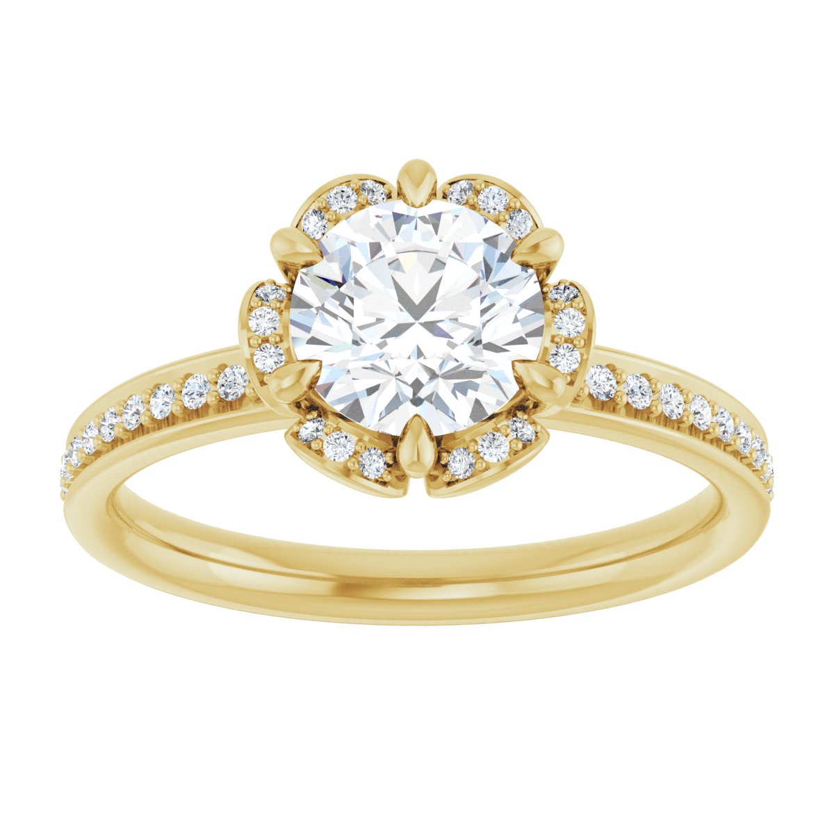Round Halo-Style Engagement Ring Semi-Mount - gallery - Series 121997