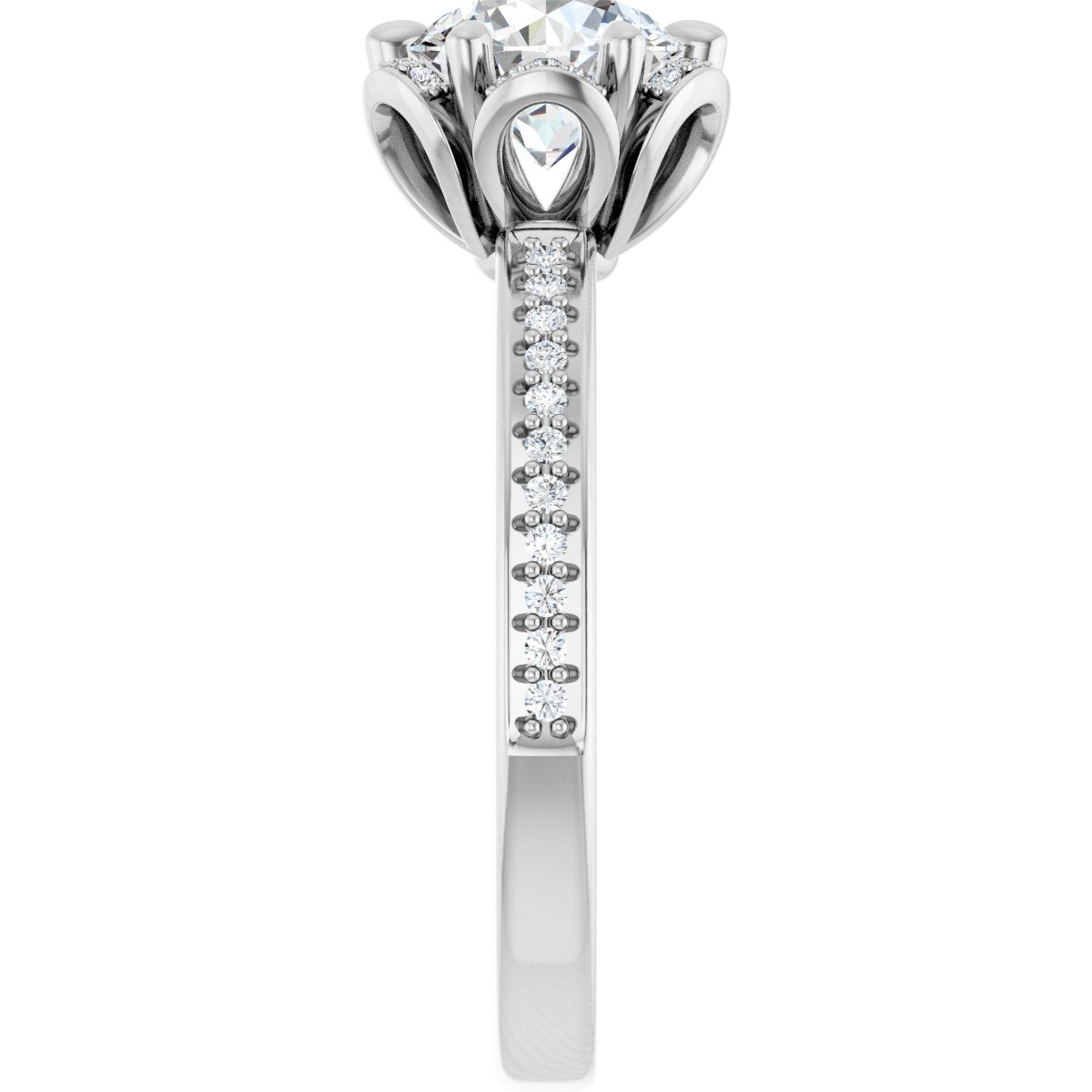 Round Halo-Style Engagement Ring Semi-Mount - gallery - Series 121997