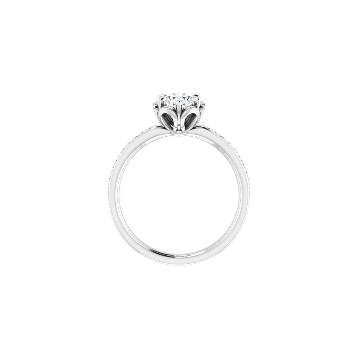 Oval Halo-Style Engagement Ring Semi-Mount - gallery - Series 121997