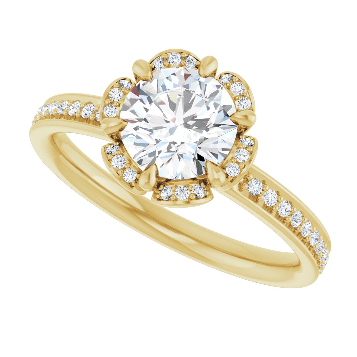Round Halo-Style Engagement Ring Semi-Mount - gallery - Series 121997