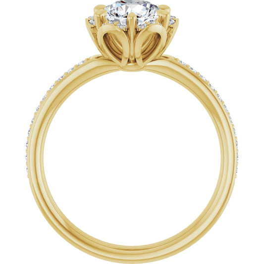 Round Halo-Style Engagement Ring Semi-Mount - gallery - Series 121997