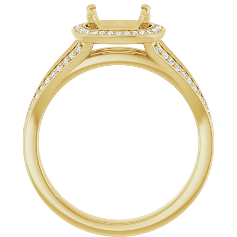 Cushion Halo-Style Engagement Ring Semi-Mount - gallery - Series 122181