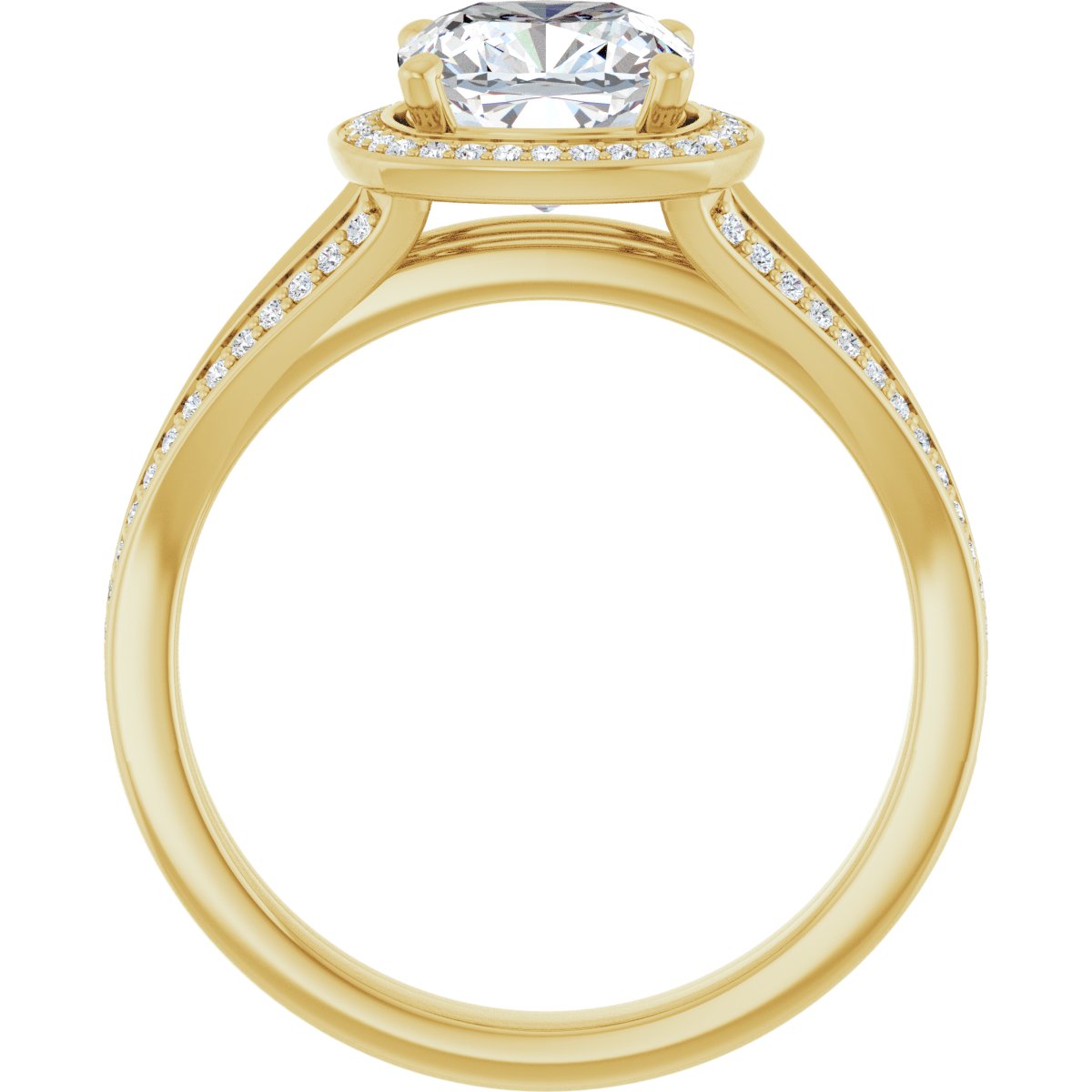 Cushion Halo-Style Engagement Ring Semi-Mount - gallery - Series 122181