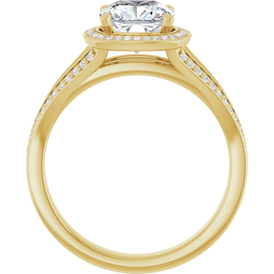 Cushion Halo-Style Engagement Ring Semi-Mount - gallery - Series 122181