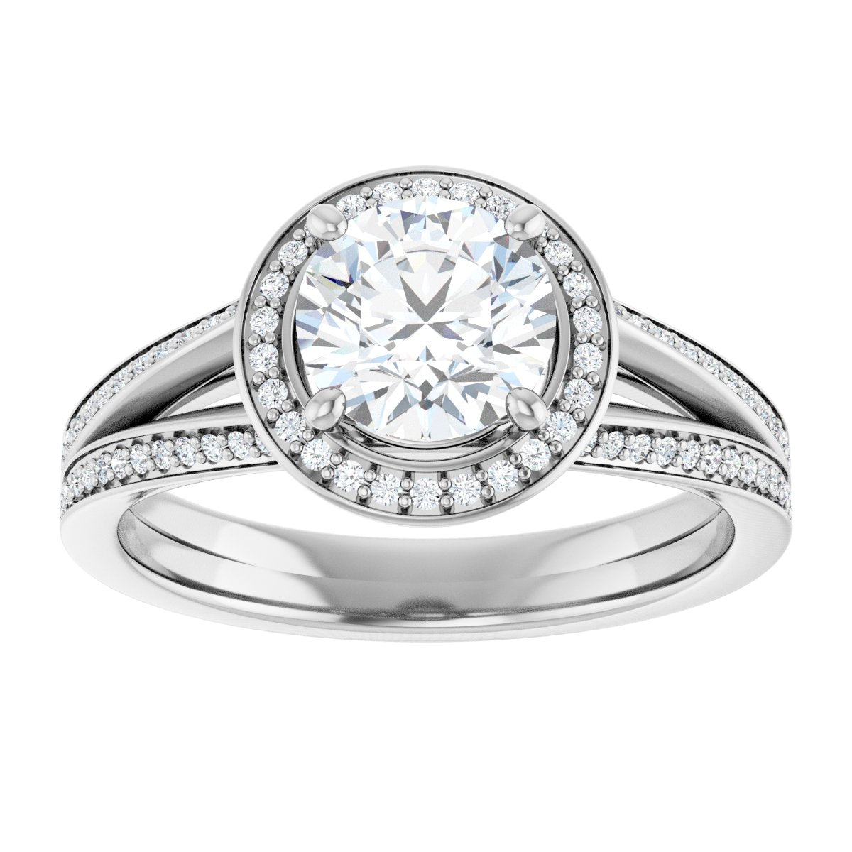 Round Halo-Style Engagement Ring Semi-Mount - gallery - Series 122181