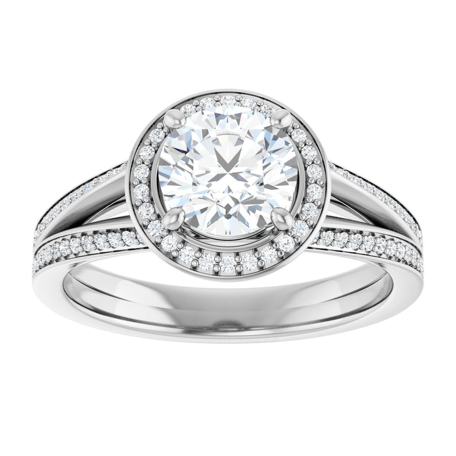 Round Halo-Style Engagement Ring Semi-Mount - gallery - Series 122181