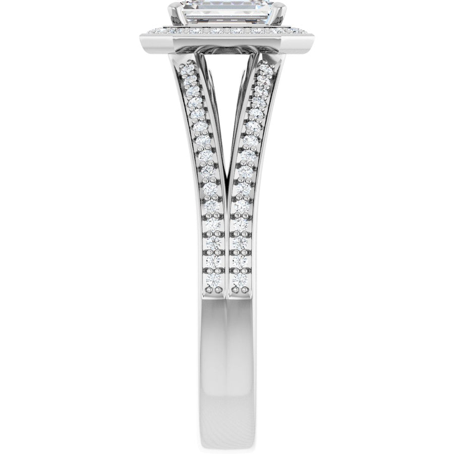Emerald Halo-Style Engagement Ring Semi-Mount - gallery - Series 122181