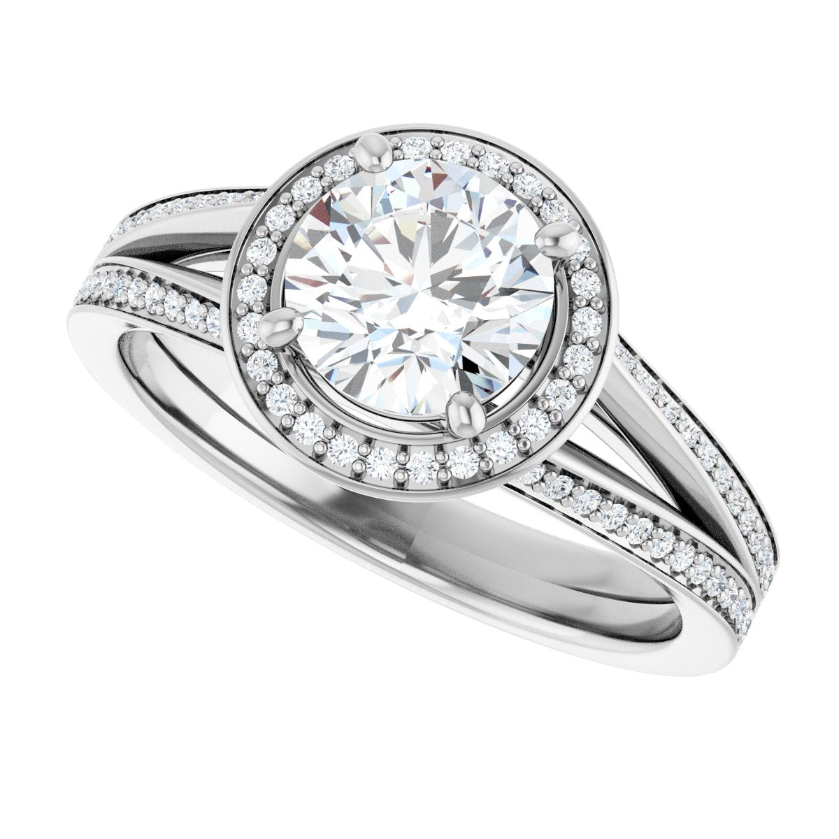Round Halo-Style Engagement Ring Semi-Mount - gallery - Series 122181