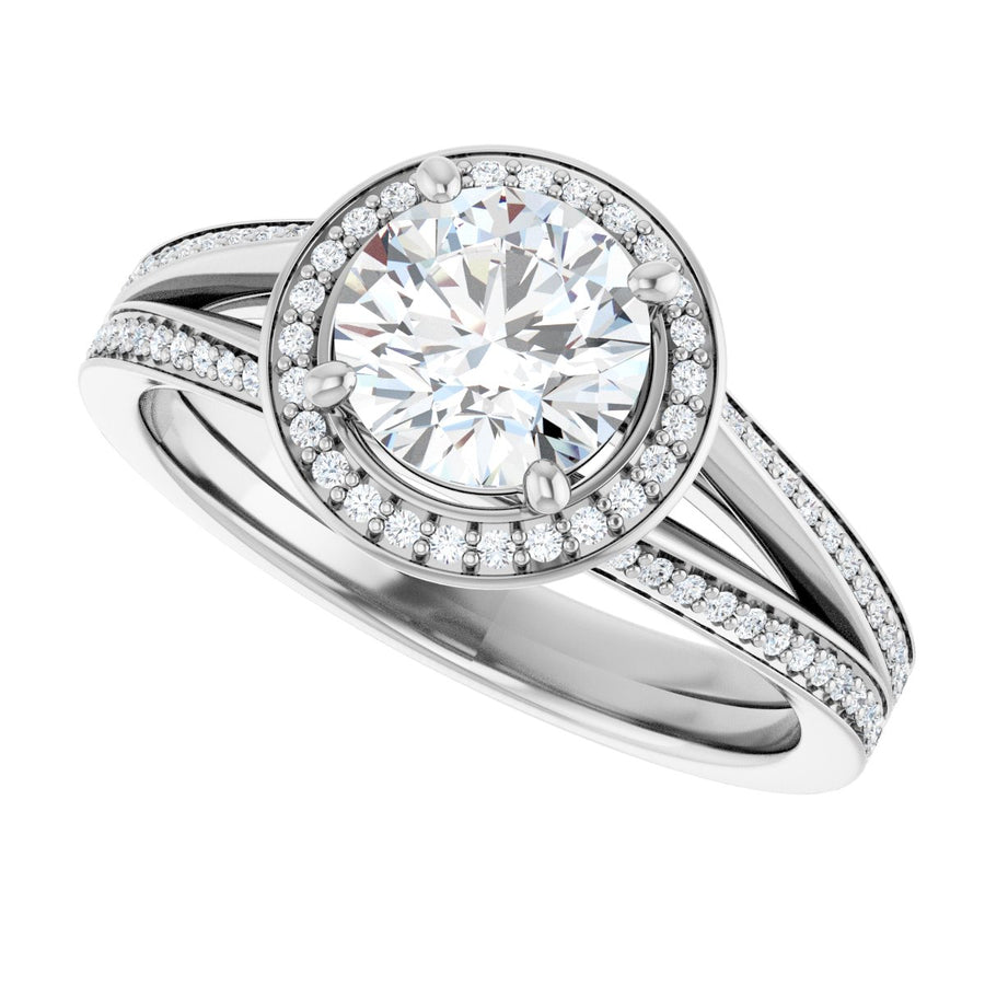 Round Halo-Style Engagement Ring Semi-Mount - gallery - Series 122181