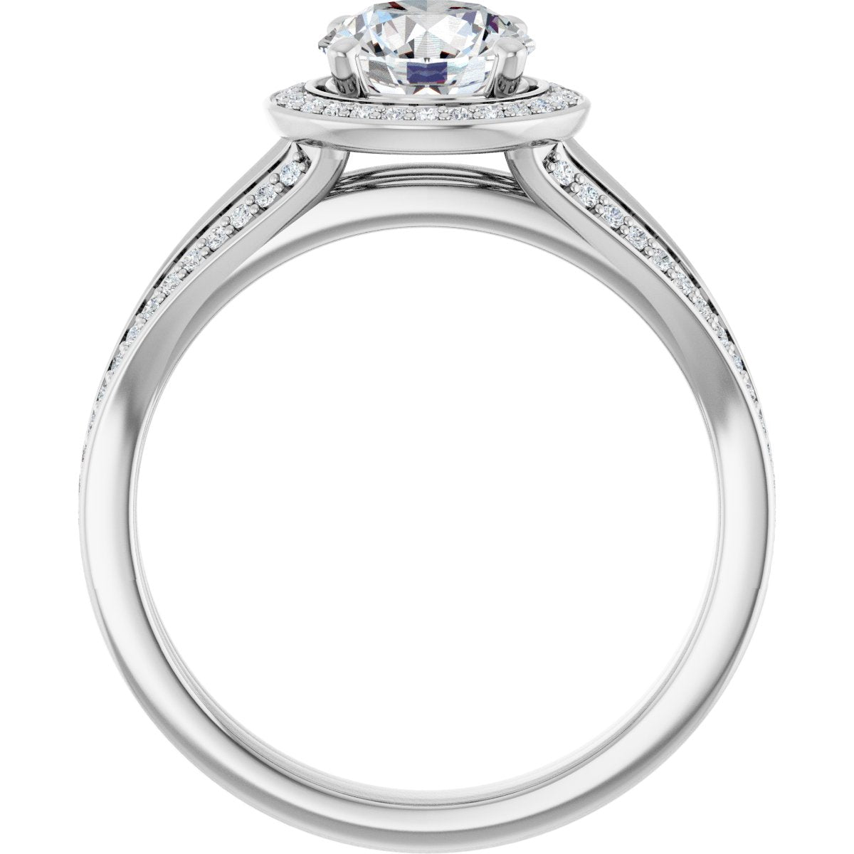 Round Halo-Style Engagement Ring Semi-Mount - gallery - Series 122181