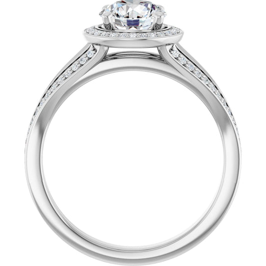 Round Halo-Style Engagement Ring Semi-Mount - gallery - Series 122181