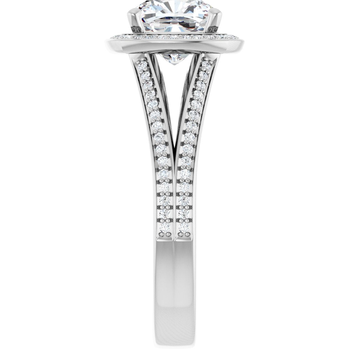 Cushion Halo-Style Engagement Ring Semi-Mount - gallery - Series 122181