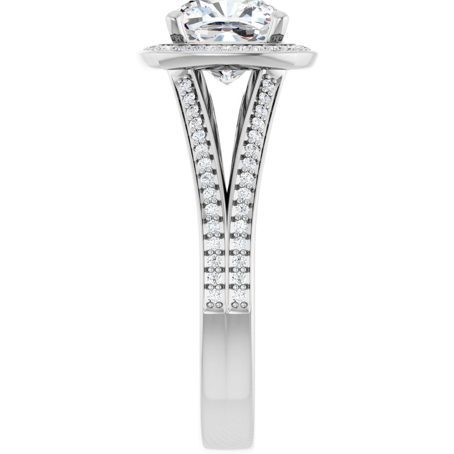 Cushion Halo-Style Engagement Ring Semi-Mount - gallery - Series 122181