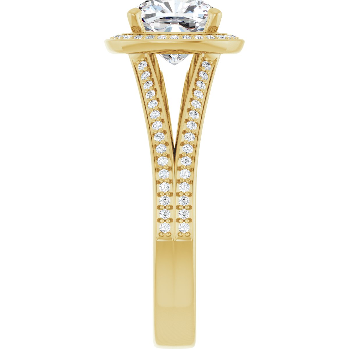 Cushion Halo-Style Engagement Ring Semi-Mount - gallery - Series 122181