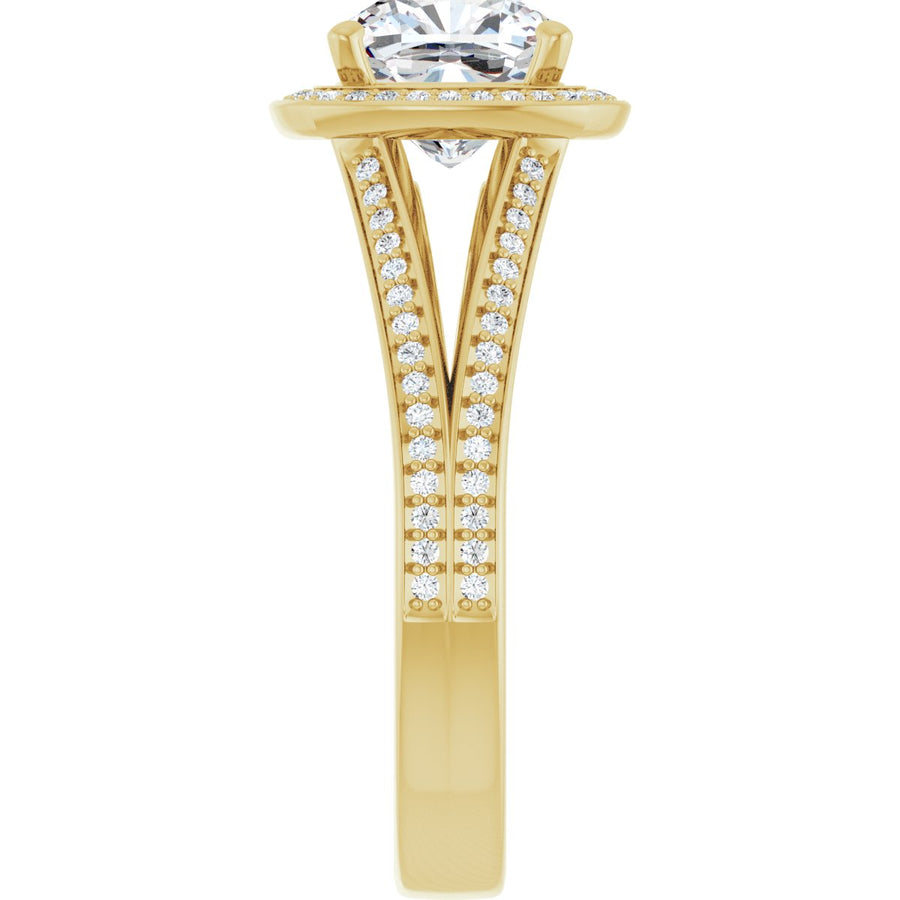 Cushion Halo-Style Engagement Ring Semi-Mount - gallery - Series 122181
