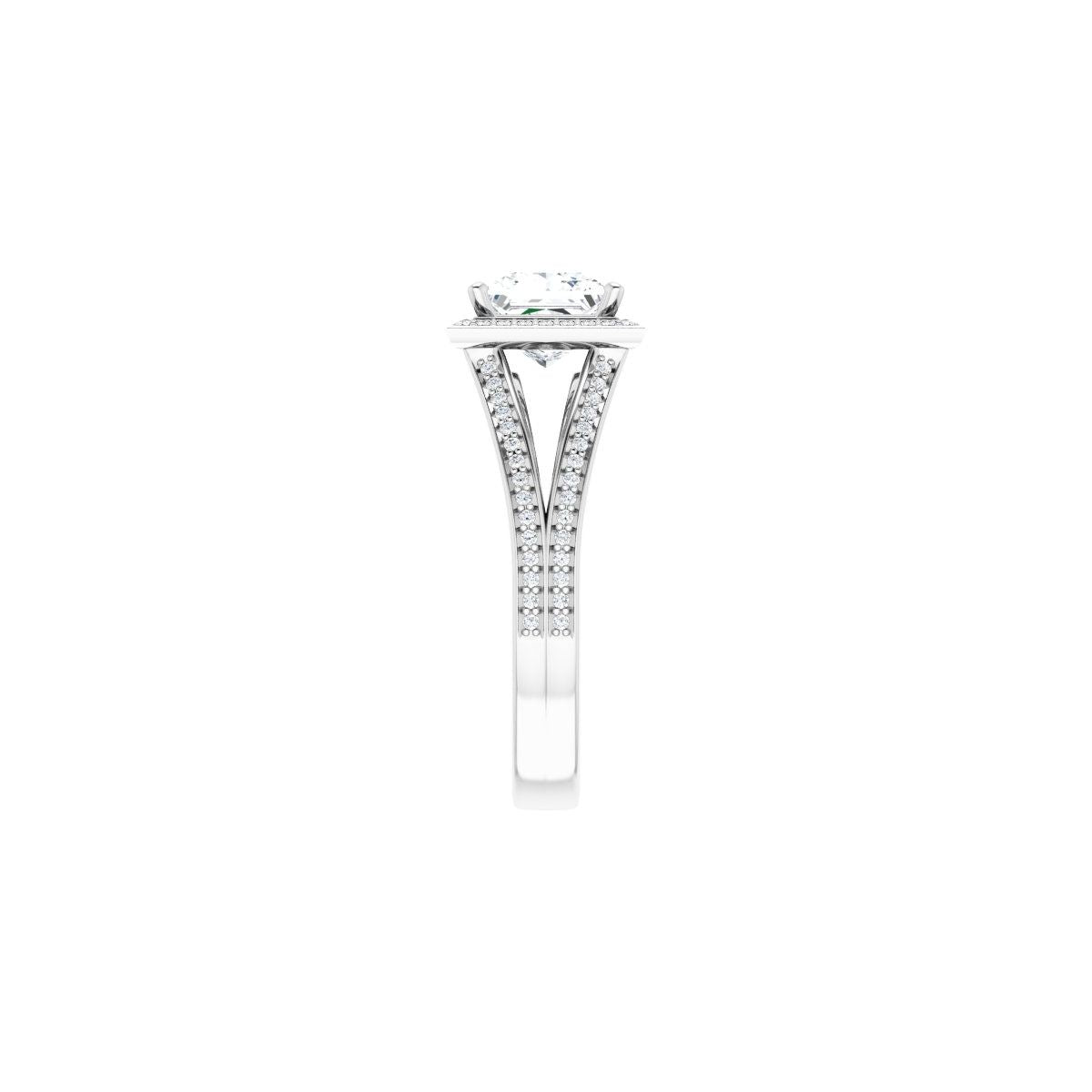Square Halo-Style Engagement Ring Semi-Mount - gallery - Series 122181