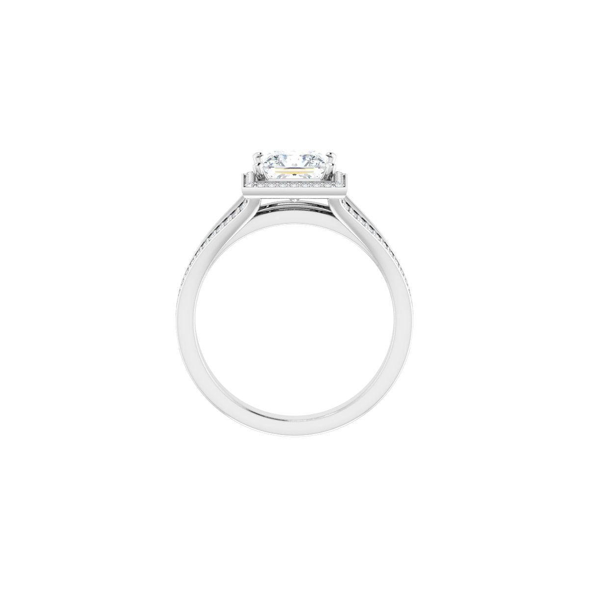 Square Halo-Style Engagement Ring Semi-Mount - gallery - Series 122181